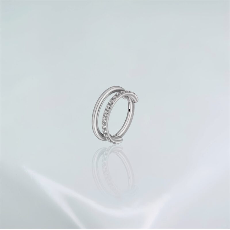 Piercing Titânio Segmento Duplo Com Zirconias