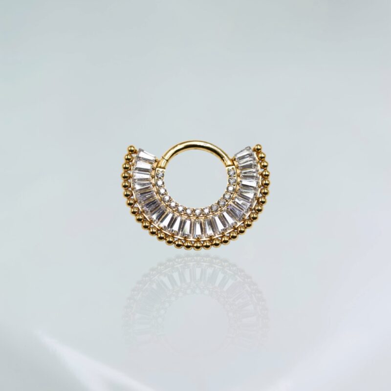 Piercing Titânio Segmento Clicker Cleopatra Ll Pvd Gold