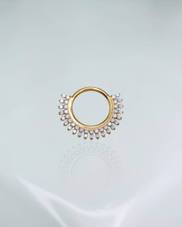 Segmento cravejado duplo titânio PVD gold