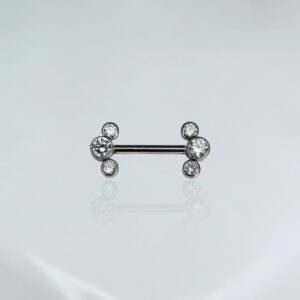 Piercing mamilo com zirconias