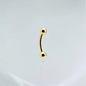 Micro barbell curvo titânio PVD gold
