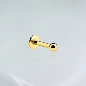 Piercing labret basic ball titânio PVD gold