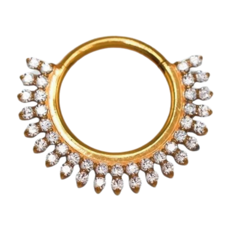 piercing titânio navel pedra flat zirconia