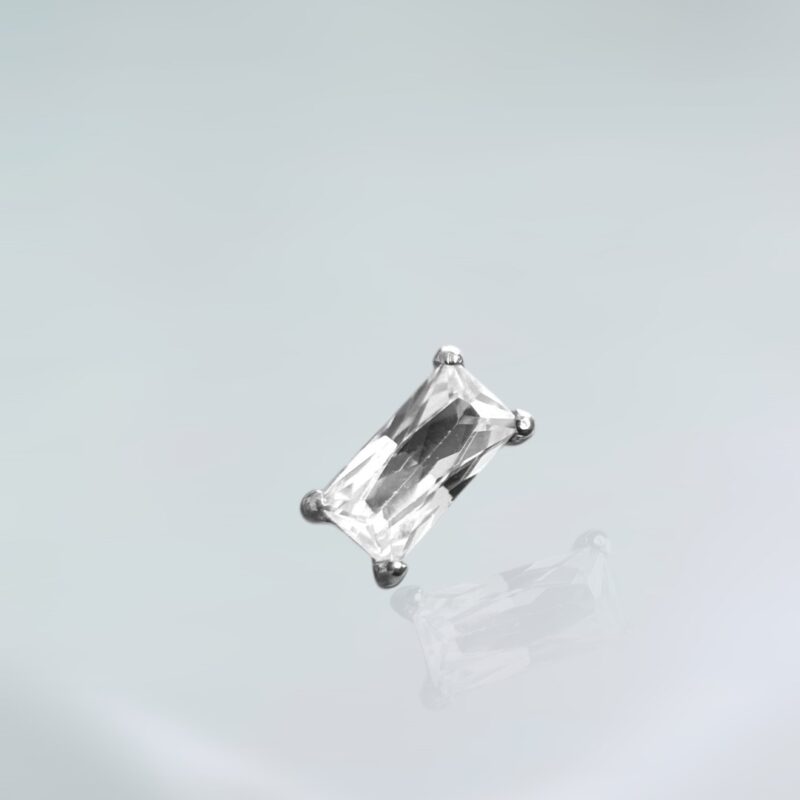 Piercing Titânio Zirconia Retangular