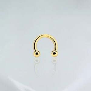 Circular barbell titânio PVD gold