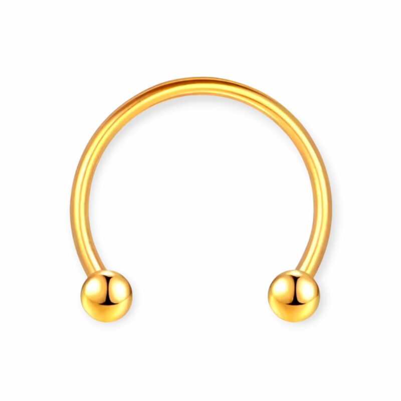circular barbell titânio pvd gold