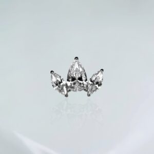 Piercing labret 3 folhas titânio ASTM F-136