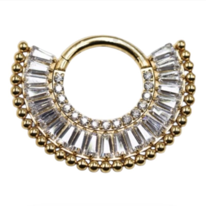 Início piercing titânio segmento clicker cleopatra ll pvd gold