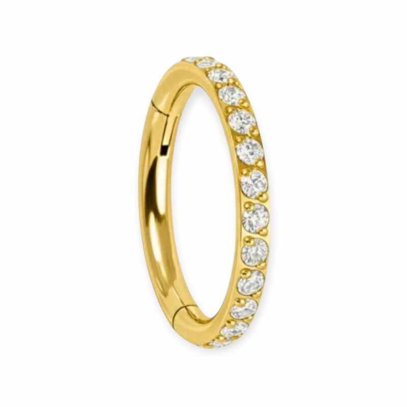 piercing titânio segmento zirconias pvd gold