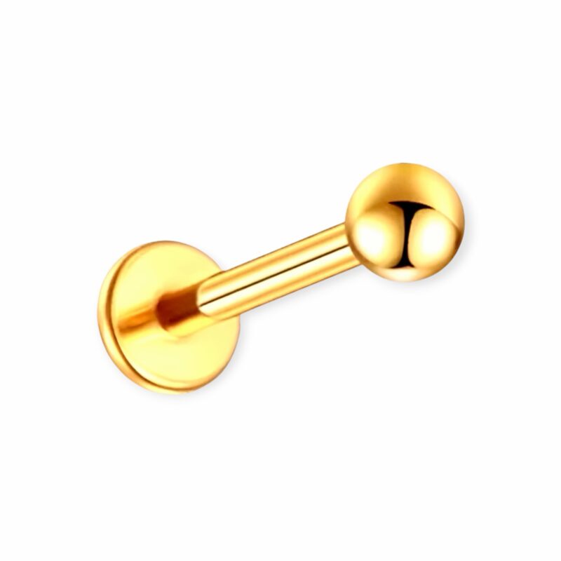 piercing titânio labret basic ball pvd gold