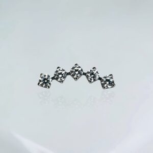 Piercing labret 5 zirconias titânio ASTM-F136