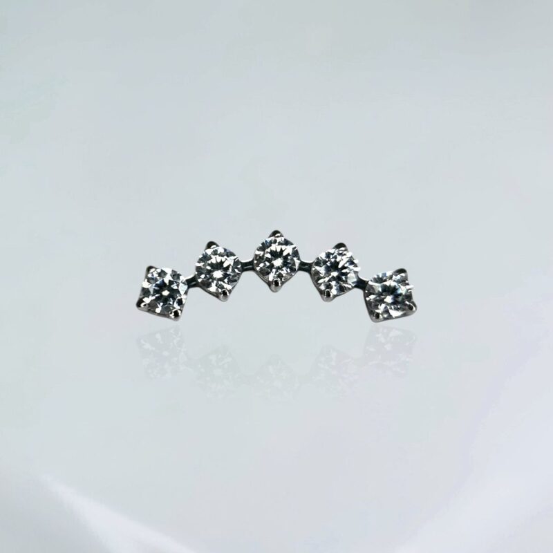 Piercing Titânio Labret 5 Zirconias