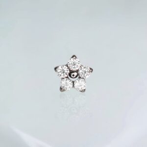 Piercing labret micro flor titânio ASTM F-136