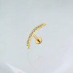 Piercing labret cluster 11 zirconias titânio PVD gold