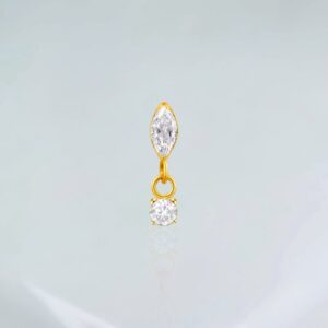 Piercing labret pingente titânio PVD gold