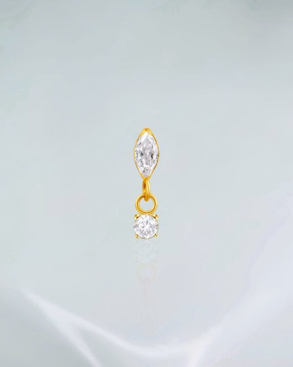 Piercing labret pingente titânio PVD gold