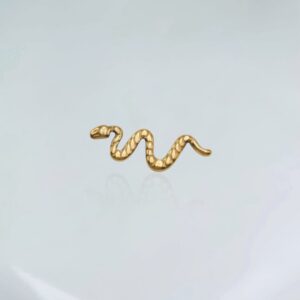 Piercing labret cobra titânio PVD gold