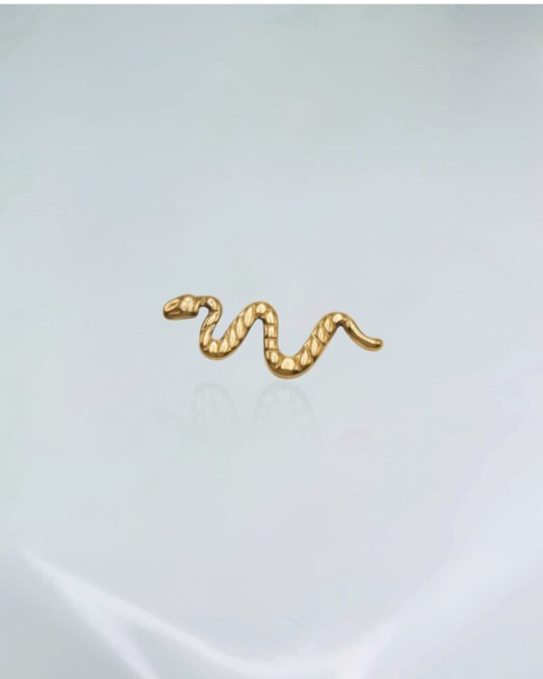 Piercing labret cobra titânio PVD gold
