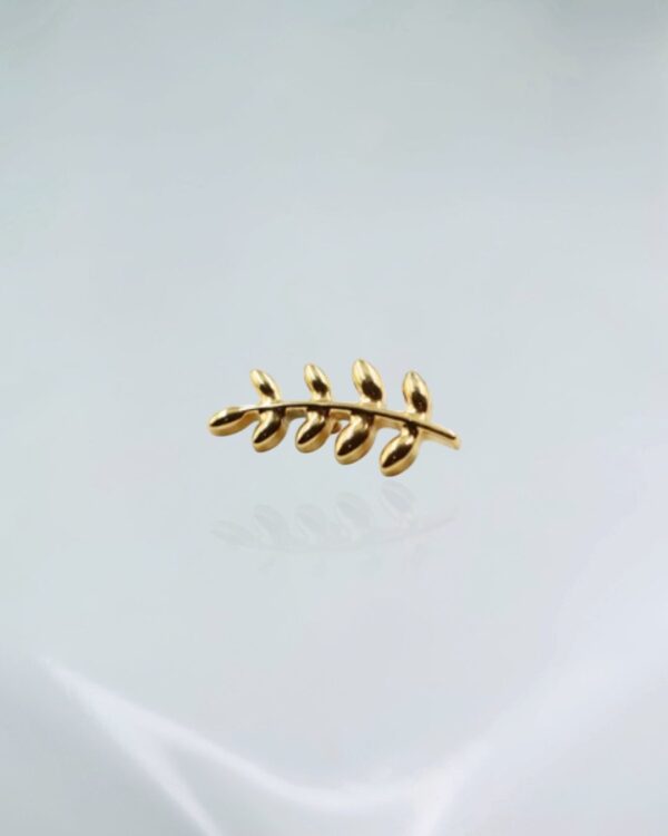 Piercing labret galho liso titânio PVD gold