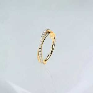 Segmento cruzado com zirconias titânio PVD gold