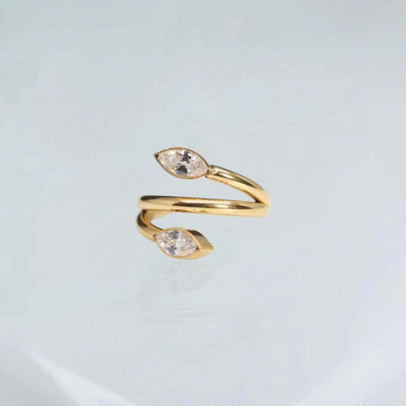 Piercing Titânio Segmento Navetes Pvd Gold