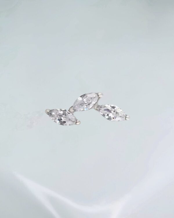 Piercing labret galho 3 folhas titânio ASTM F-136