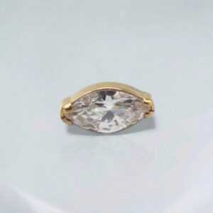 Piercing labret navete titânio PVD gold