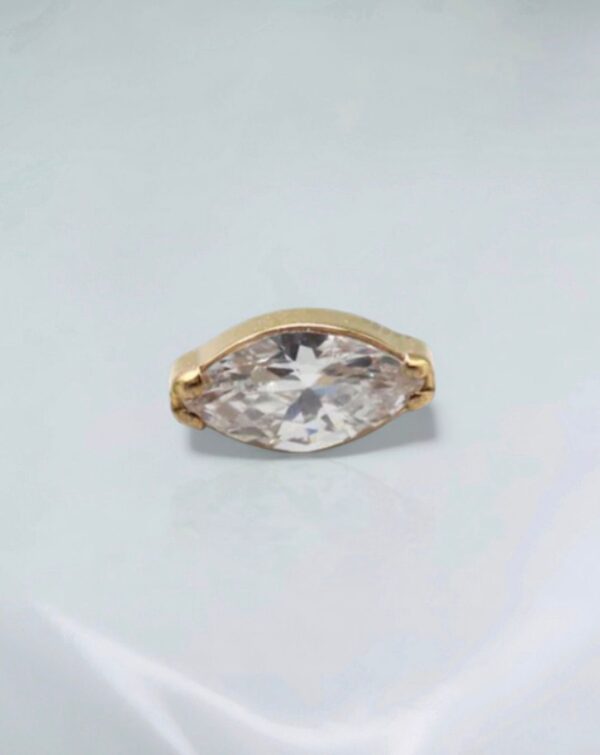 Piercing labret navete titânio PVD gold