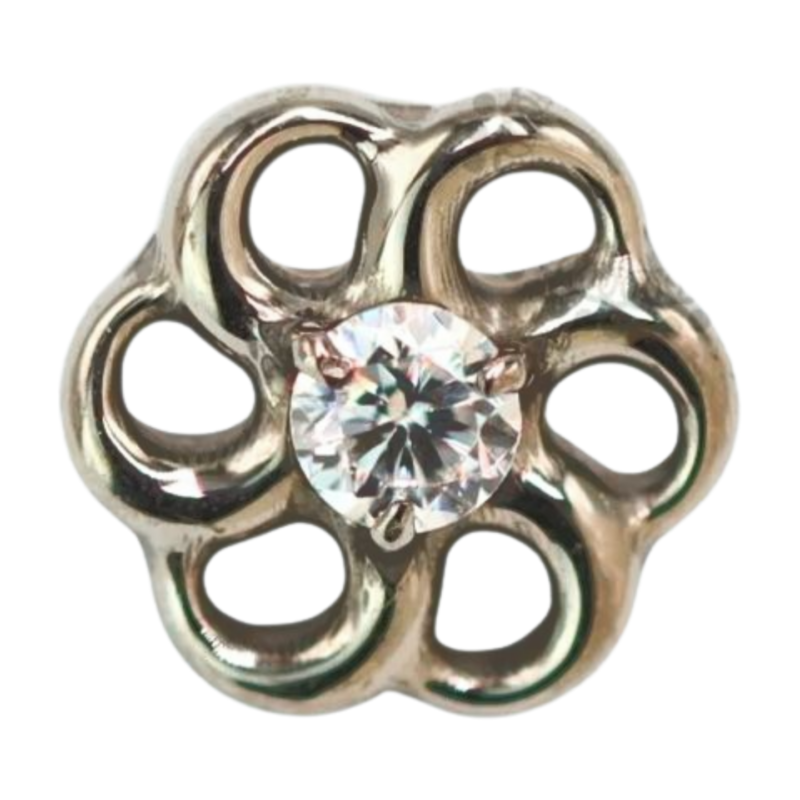 piercing titânio labret flor infinita
