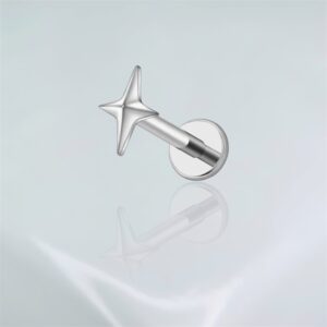 Piercing labret estrela titânio ASTM F-136