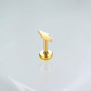 Piercing labret mini raio titânio PVD gold