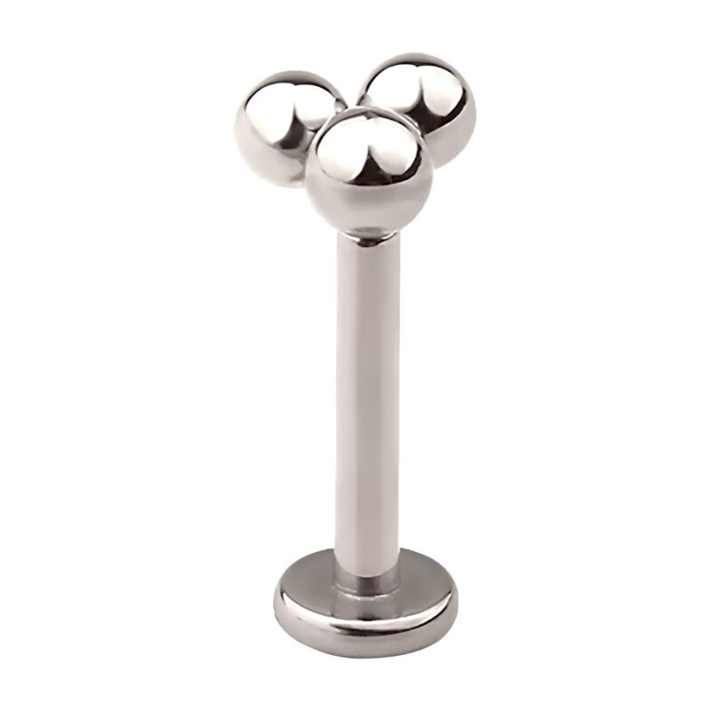 piercing titânio labret trinity basic pvd gold