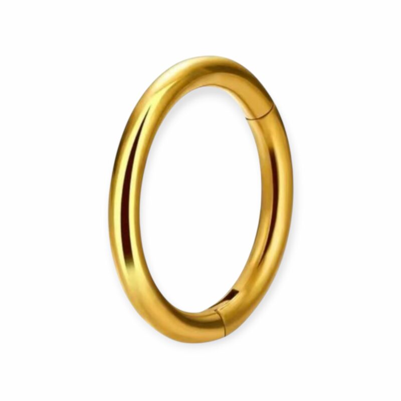piercing titânio segmento liso pvd gold