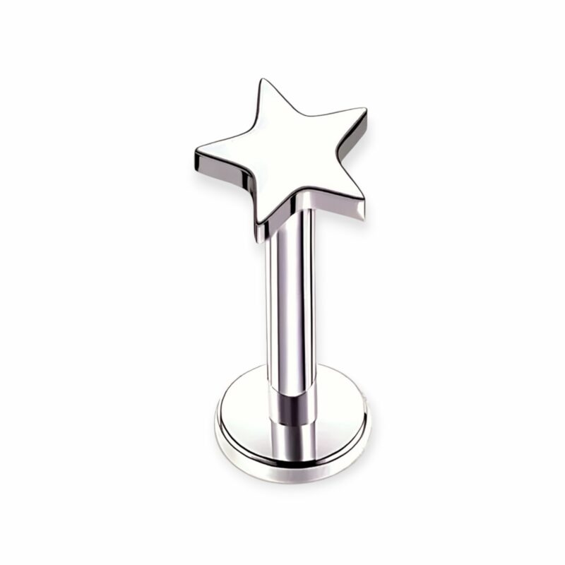 piercing titânio labret estrela