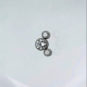 Piercing labret trio zirconias ll titânio ASTM F-136