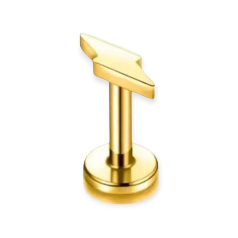 piercing titânio labret mini raio pvd gold