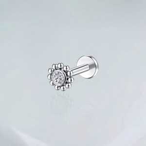 Piercing labret zirconias com esferas titânio ASTM F-136