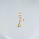 Piercing labret mini cluster 4 zirconias