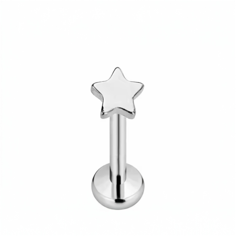 piercing titânio labret mini estrela