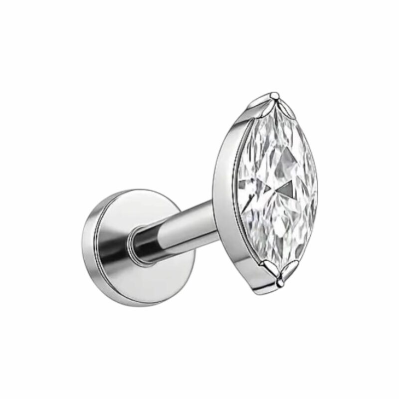 piercing titânio labret navete pvd gold