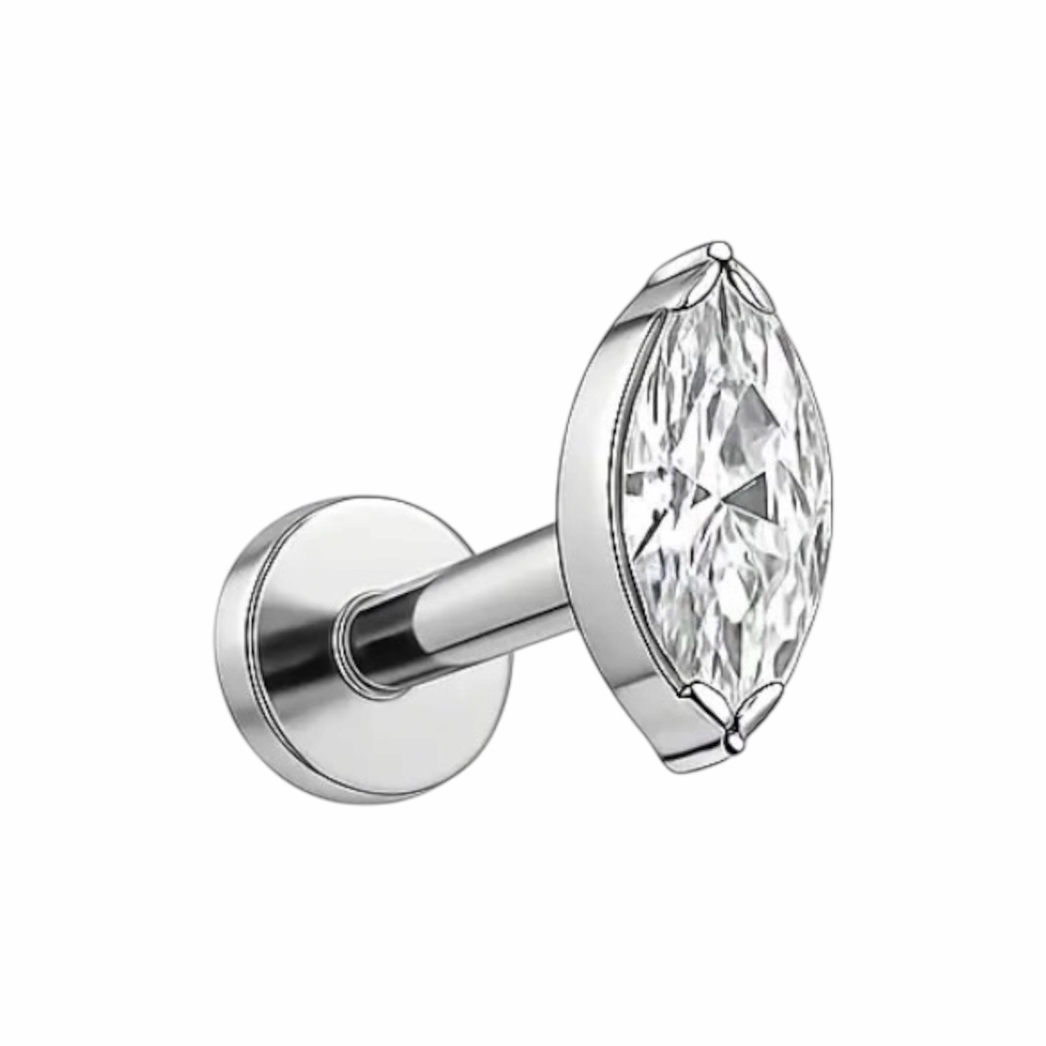 piercing titânio labret navete pvd gold