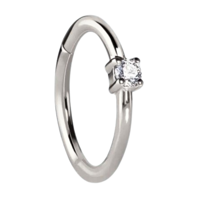 piercing titânio segmento clicker com 1 zirconia