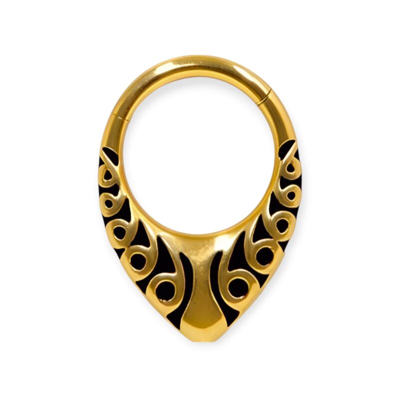 piercing titânio segmento zirconias pvd gold