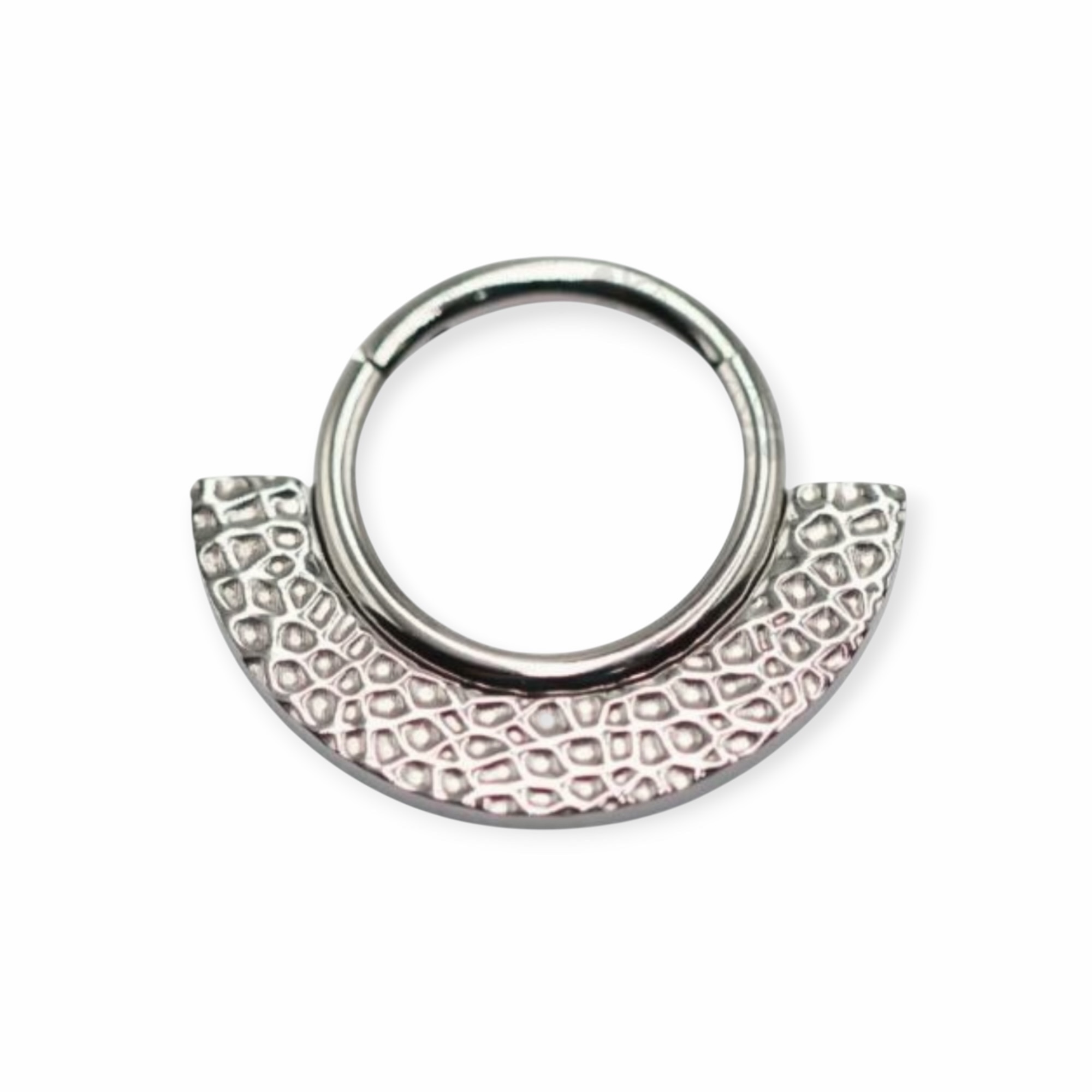 piercing titânio segmento clicker martelado