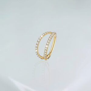 Segmento duplo zirconias titânio PVD gold