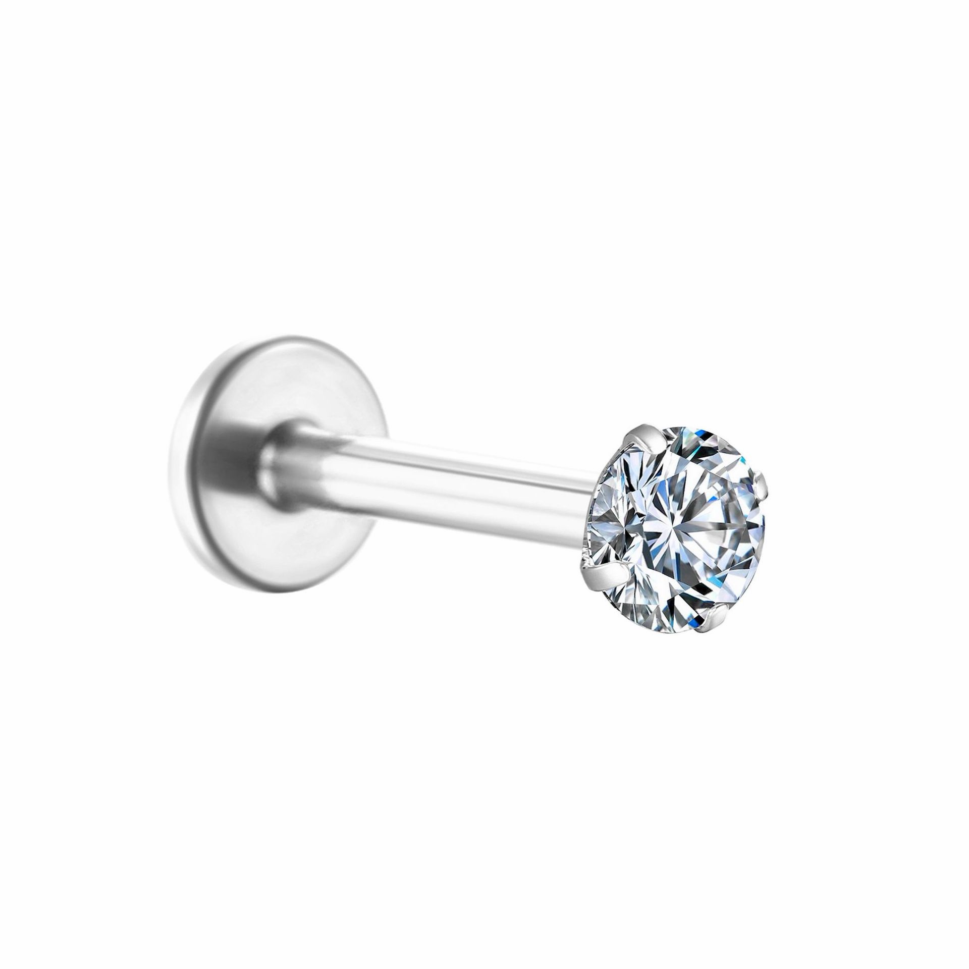 Piercing Titânio Labret Zirconia Com Garra Pvd Gold - Image 4