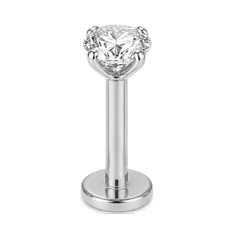 Piercing Labret Ponto de Luz com Garras - Titânio