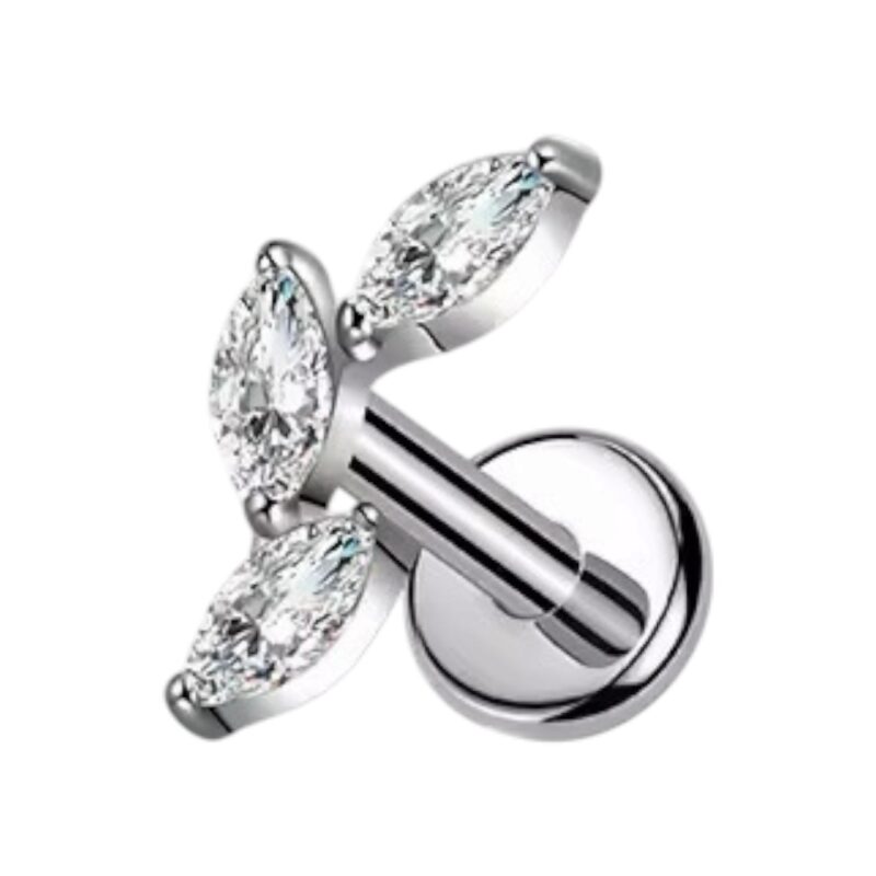 Piercing Labret folhas- Titânio