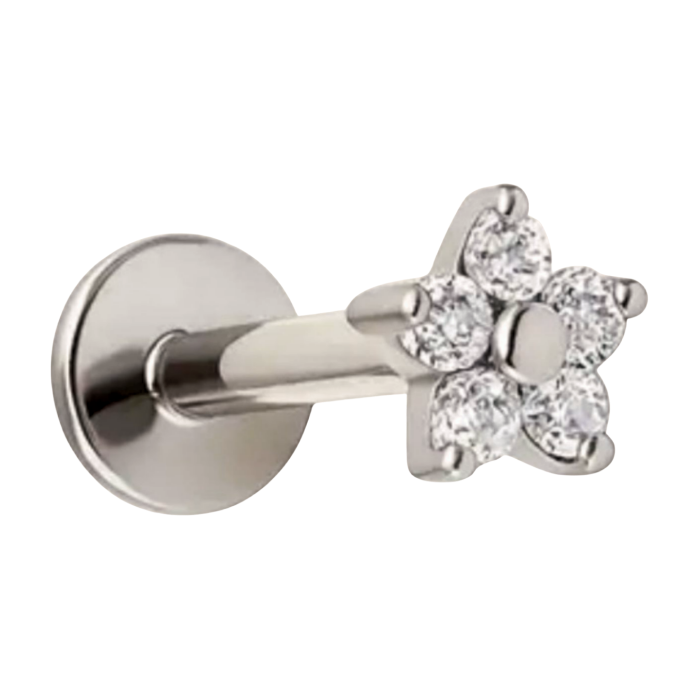 Piercing labret micro flor - Titânio