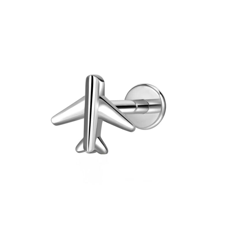 Piercing Labret Avião - Titânio